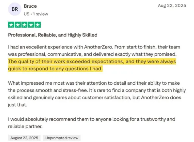 Bruce's Trustpilot review