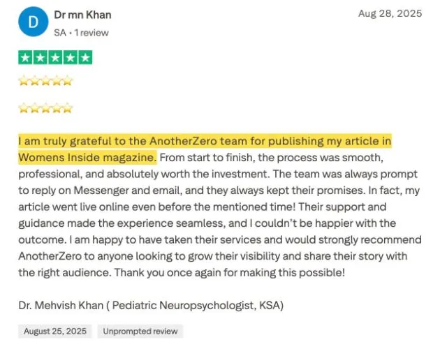 Dr mn Khan's Trustpilot review