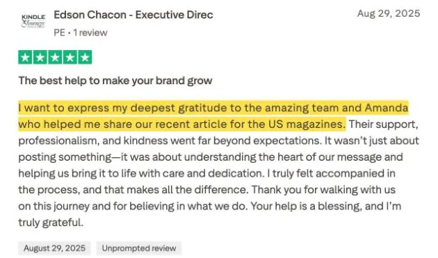 Edson Chacon - Executive Direc's Trustpilot review