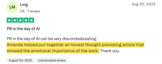 Lmg's Trustpilot review