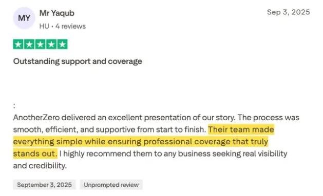 Mr Yaqub's Trustpilot review