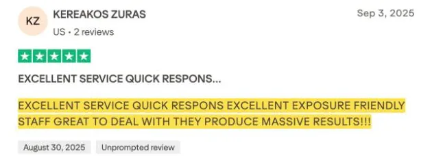 KEREAKOS ZURAS's Trustpilot review