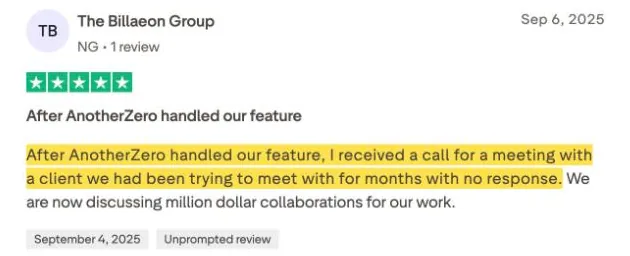 The Billaeon Group's Trustpilot review
