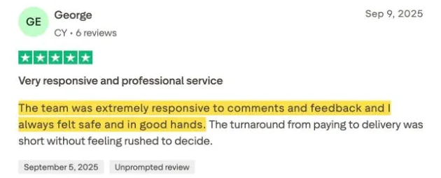 George's Trustpilot review
