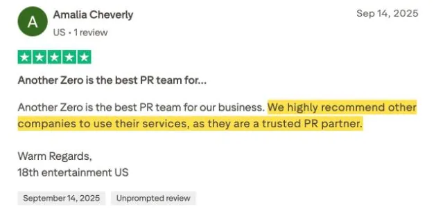 Amalia Cheverly's Trustpilot review