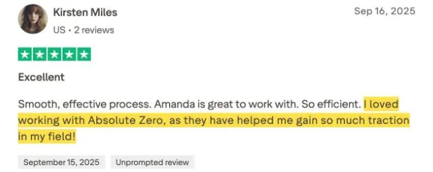 Kirsten Miles's Trustpilot review
