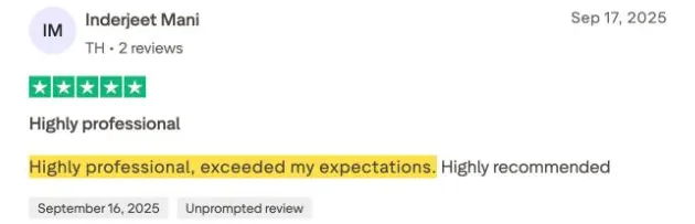 Inderjeet Mani's Trustpilot review