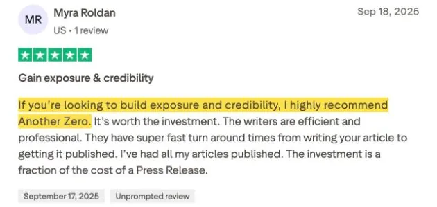Myra Roldan's Trustpilot review