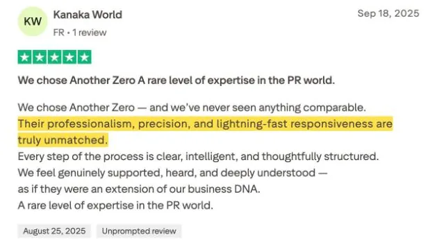 Kanaka World's Trustpilot review