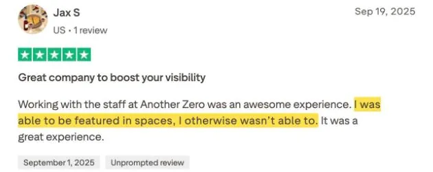 Jax S's Trustpilot review