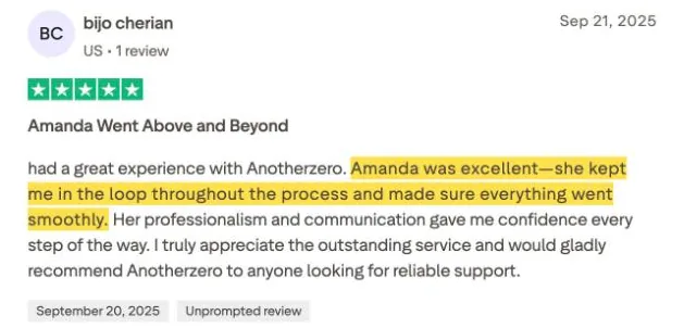 bijo cherian's Trustpilot review