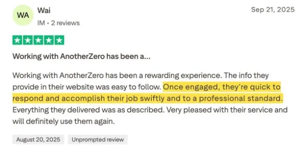 Wai's Trustpilot review