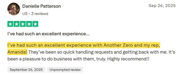 Danielle Patterson's Trustpilot review