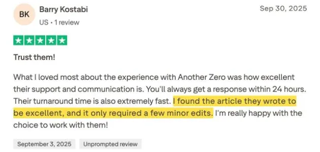 Barry Kostabi's Trustpilot review
