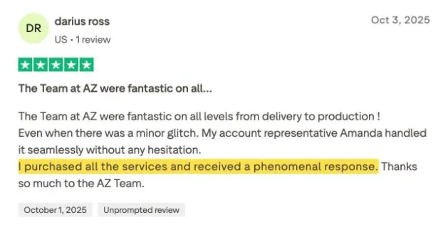darius ross's Trustpilot review