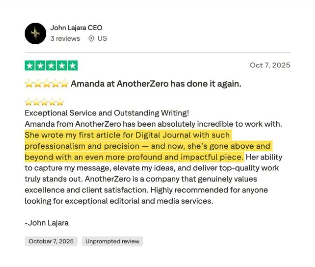 John Lajara CEO's Trustpilot review