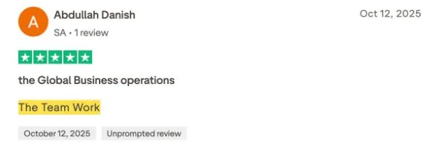 Abdullah Danish's Trustpilot review