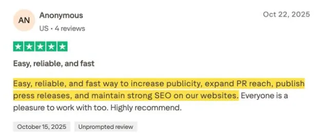 Anonymous's Trustpilot review