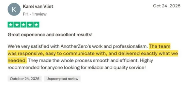 Karel van Vliet's Trustpilot review