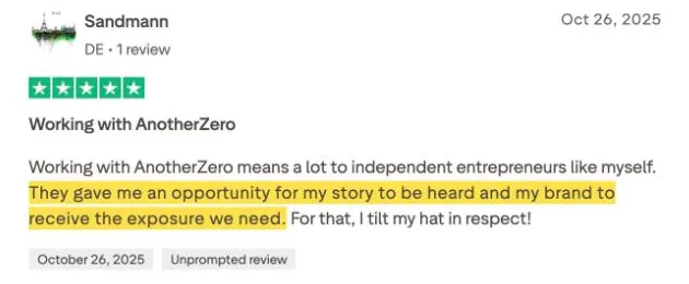 Sandmann's Trustpilot review