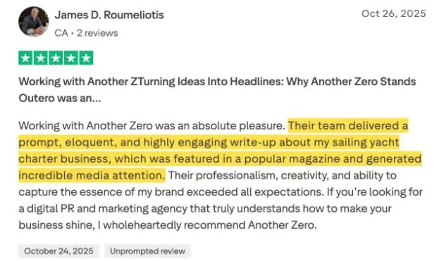 James D. Roumeliotis's Trustpilot review