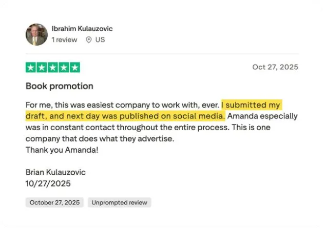 Ibrahim Kulauzovic's Trustpilot review