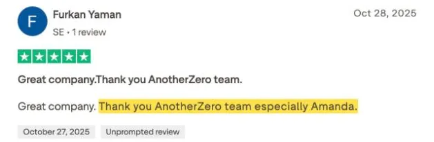 Furkan Yaman's Trustpilot review