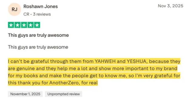 Roshawn Jones's Trustpilot review
