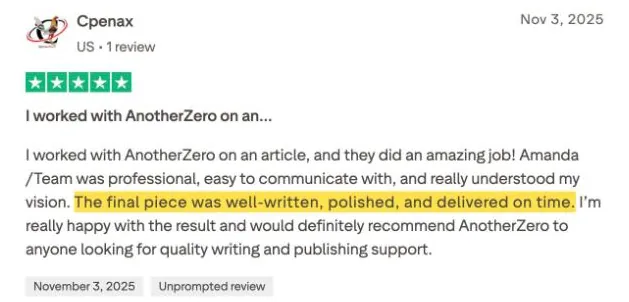 Cpenax's Trustpilot review