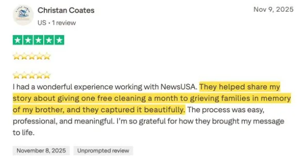 Christan Coates's Trustpilot review