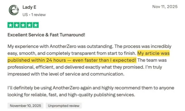 Lady E's Trustpilot review