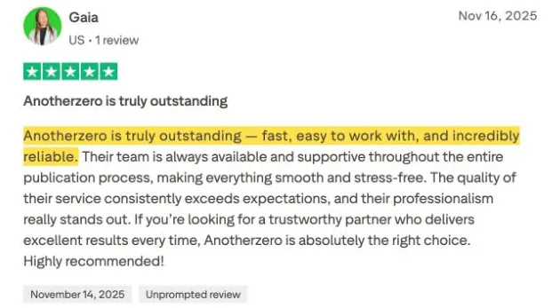 Gaia's Trustpilot review