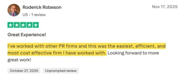 Roderick Robeson's Trustpilot review