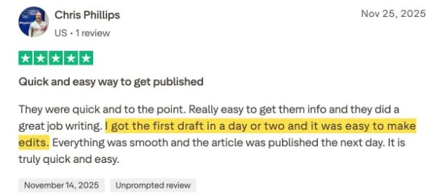 Chris Phillips's Trustpilot review