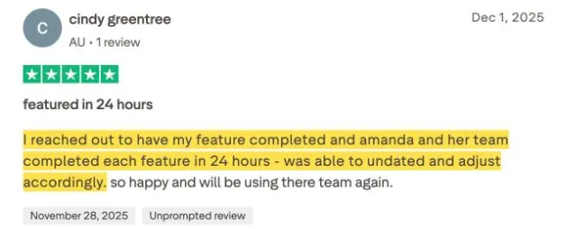 cindy greentree's Trustpilot review