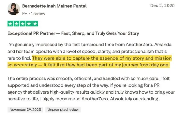 Bernadette Inah Mairren Pantal's Trustpilot review
