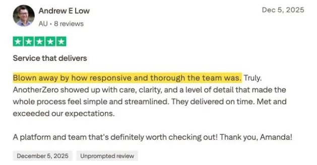 Andrew E Low's Trustpilot review