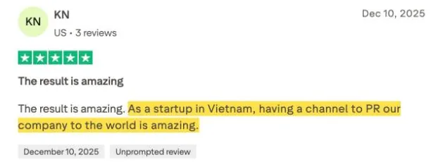 KN's Trustpilot review