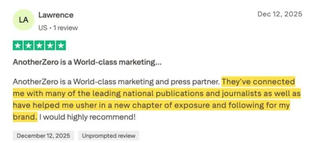 Lawrence's Trustpilot review