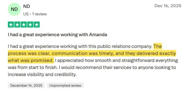 ND's Trustpilot review