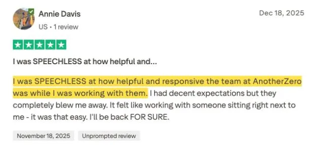 Annie Davis's Trustpilot review