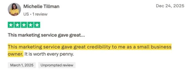 Michelle Tillman's Trustpilot review