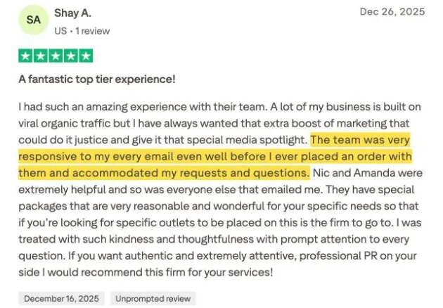 Shay A.'s Trustpilot review