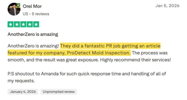 Orel Mor's Trustpilot review