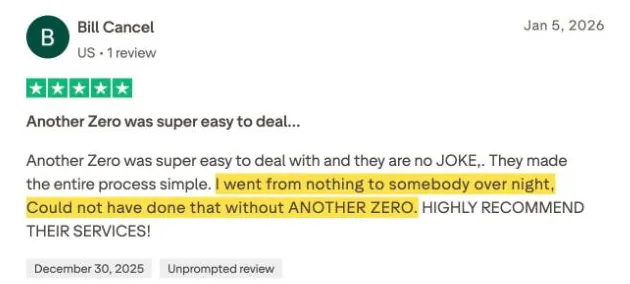 Bill Cancel's Trustpilot review