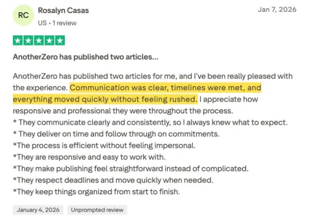 Rosalyn Casas's Trustpilot review
