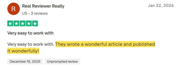 Real Reviewer Really's Trustpilot review