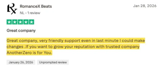 RomanceX Beats's Trustpilot review