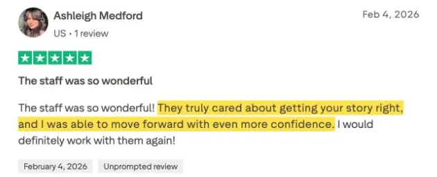 Ashleigh Medford's Trustpilot review