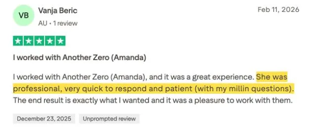 Vanja Beric's Trustpilot review